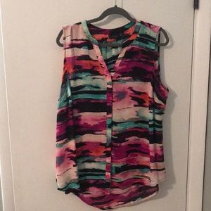 Semi sheer, sleeveless blouse